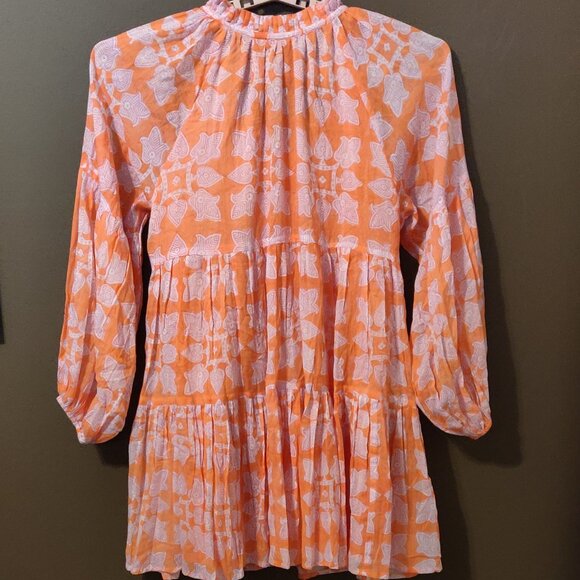 Tuckernuck Oliphant Tigerlily Orange Balloon Sleeve Dress XL NEW WITH TAGS - Picture 8 of 10